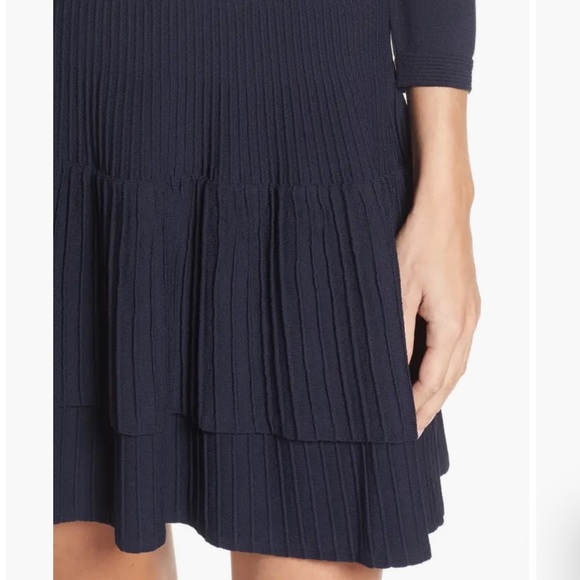 Eliza J Fit & Flare Knit Sweater Dress  Navy Blue NWT - Picture 4 of 13